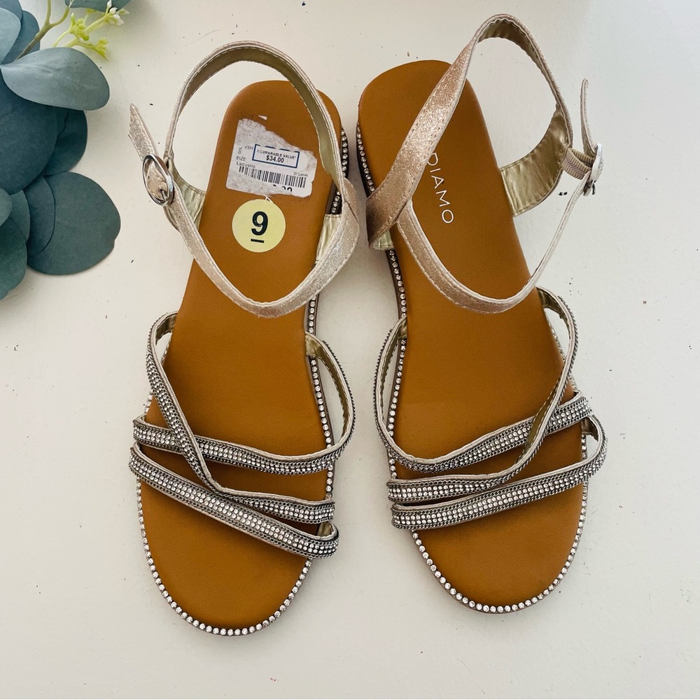 Andiamo Rhinestone Ankle Strap Sandal